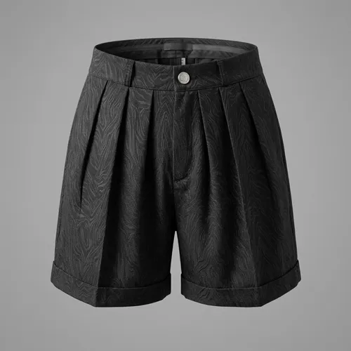 شلوارک دخترانه پیلی دار تک‌ دکمه ژاکارد